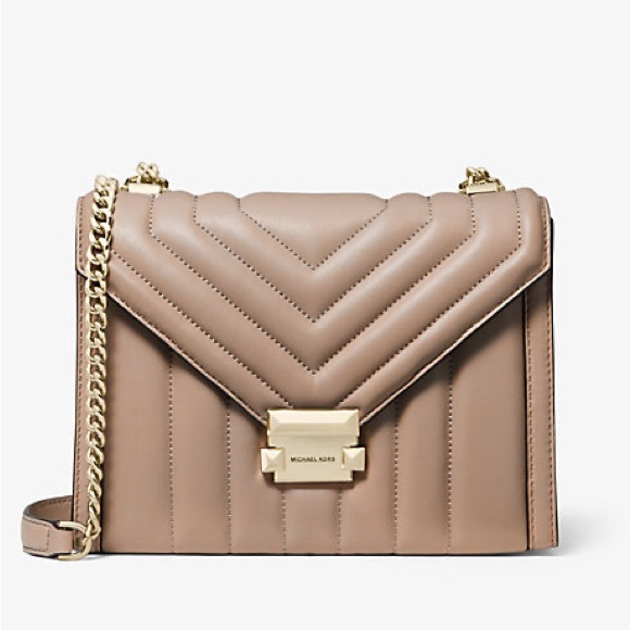Michael Kors Handbags - Michael Kors Whitney Large Quilted Leather Shoulder Bag - Fawn